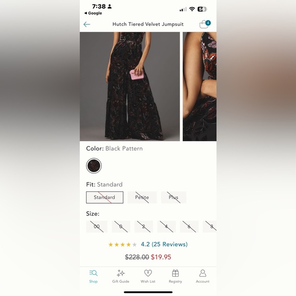 ✅Anthropologie Hutch Elegant Black Floral Jumpsuit. size 8, perfect for holiday! - Picture 2 of 11